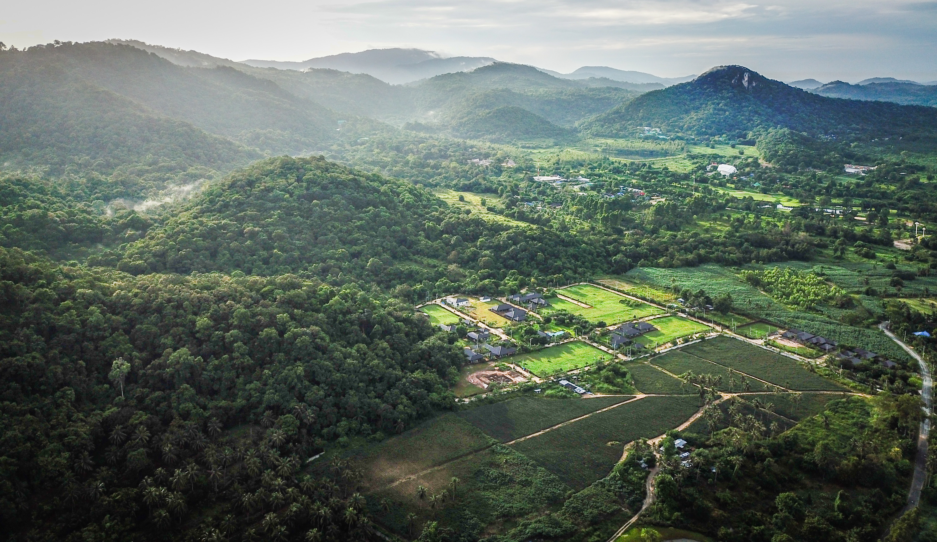 Drone view of mountain
